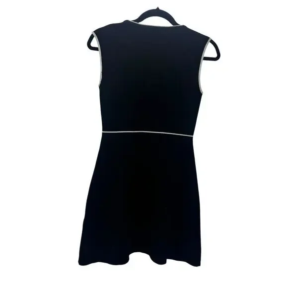 Zara Women's Knit Fit and Flare Dress Sleeveless Black/White Size Medium - Picture 3 of 8